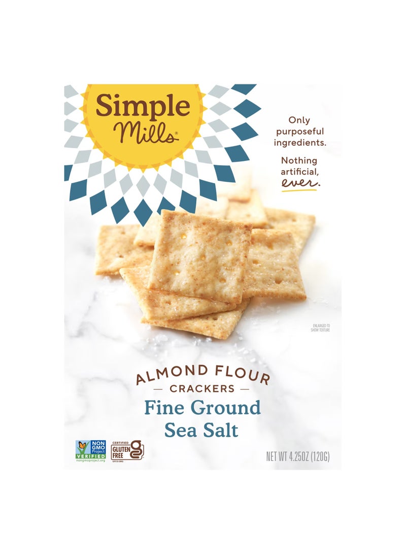 Simple Mills, Almond Flour Crackers, Fine Ground Sea Salt, 4.25 oz (120 g)